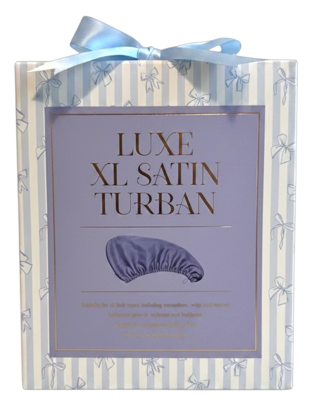 LUXE XL Satin Adjustable Turban in Lavender and Cream